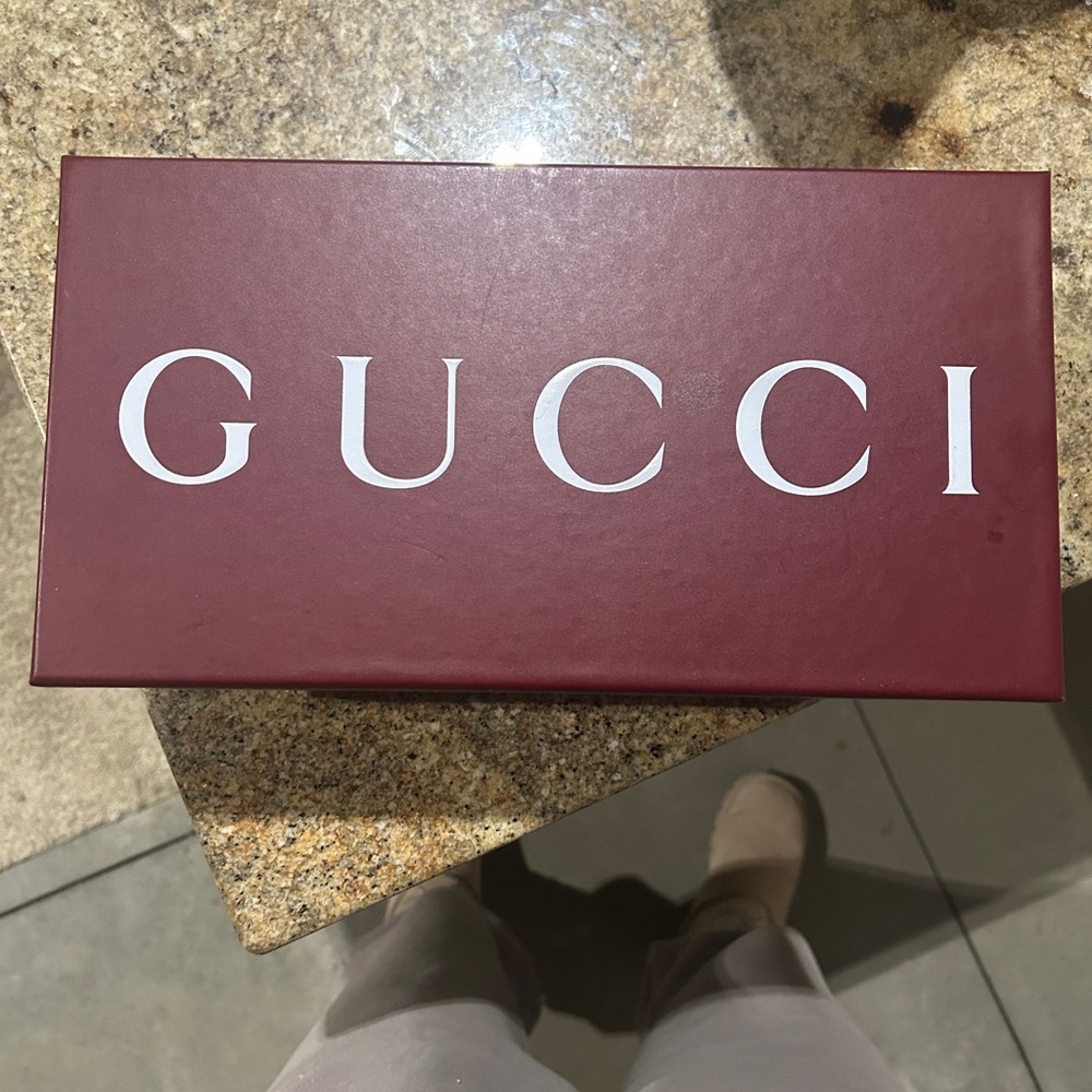 Gucci Brown GG Canvas Princetown Mule with Gold Horsebit - Picture 2 of 15